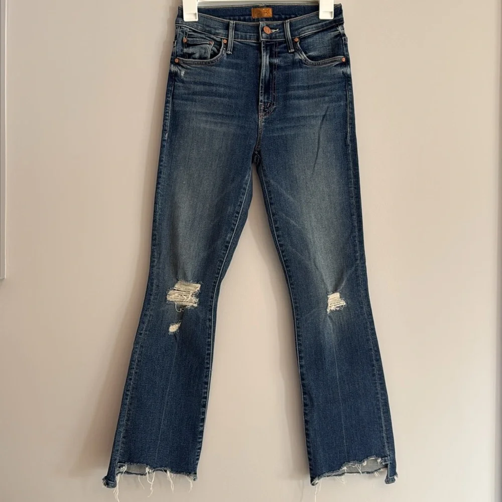 Mother The Insider Crop Step Chew Wash Dancing On Coals 25 distressed raw hem